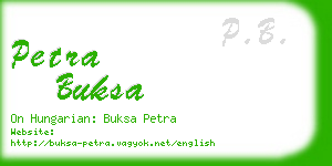 petra buksa business card